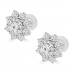 2.35 ct Round Cut Diamond Stud Earrings in Screw Back